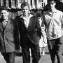 Tienen kermis 1961: 'Halbstarken' op stap<br /> vlnr: Severin Van Mullem, Albert Ulens en Robert Vandeputte